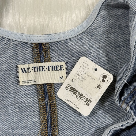 We The Free People Women's Size Medium Denim High Roller Skirtall Overall Dress - Picture 7 of 11